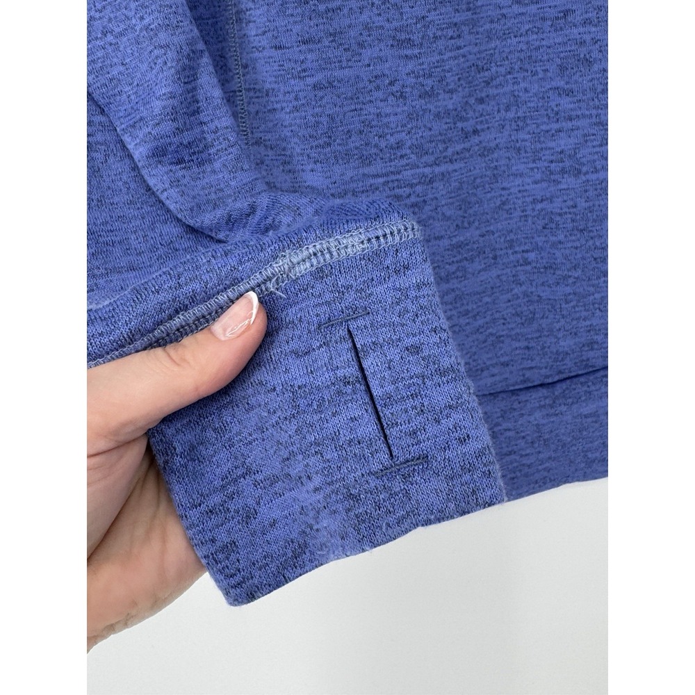 KUHL M Women "Lea" Blue Purple Cowl Neck Tie Knit Pullover Kangaroo Pocket - Picture 3 of 14